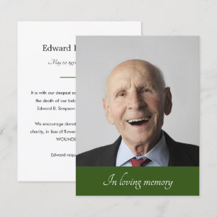 Foto van Green Family Member Passing Announcement Kaart