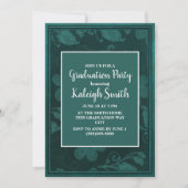 Foto van Green Floral White Graduation Party Kaart (Voorkant)
