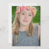 Foto van Green Floral White Graduation Party Kaart (Achterkant)