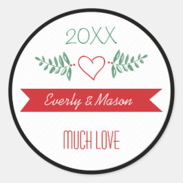 Foto van Green Kerstfeestay Ronde Sticker