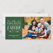 Foto van Green Kerstmis Bijbel Verse Artistic Holi Feestdagenkaart (Voorkant)