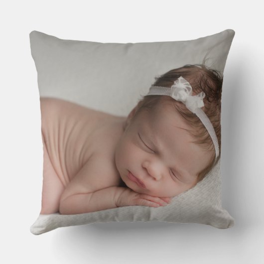 Foto van Green Pink Baby Girl - Gegevens over gebo Kussen (Achterkant)