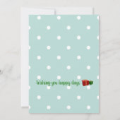 Foto van Green Polka Birthday Cards Aankondiging (Achterkant)