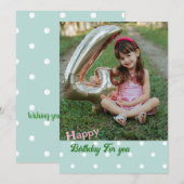 Foto van Green Polka Birthday Cards Aankondiging (Voorkant / Achterkant)