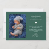 Foto van Green So Zeer Merry Holiday Baby Aankondiging (Achterkant)