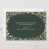 Foto van Green Twinkle Lights Stars Feestdagenkaart (Achterkant)