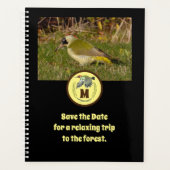 Foto van Green Woodpecker Flying Monogram Planner (Voorkant)
