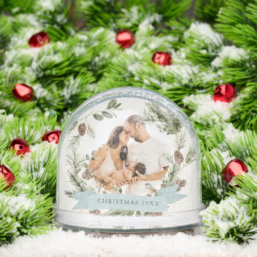 Foto van Greenery & Pine Cone Wreath Sneeuwbol (Kerstmis)