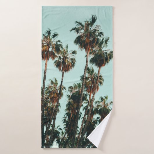 Foto van groene palmbomen badhanddoek (Badhanddoek)