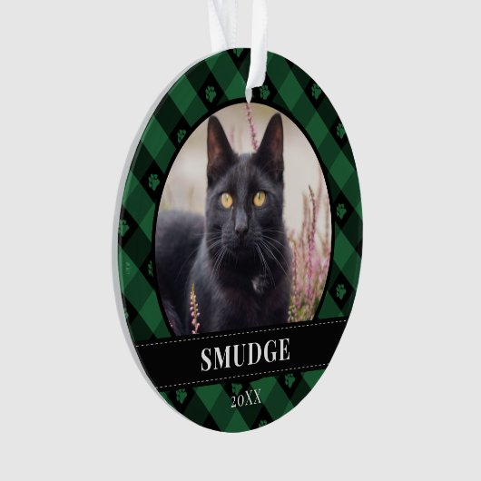 Foto van groene speldeverf ornament (voorkant)