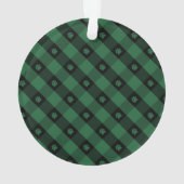 Foto van groene speldeverf ornament (achterkant)