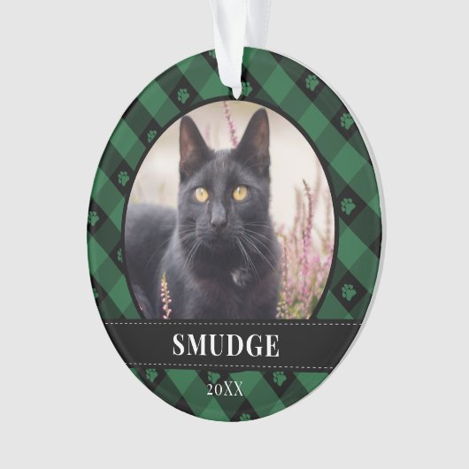 Foto van groene speldeverf ornament (voorkant)