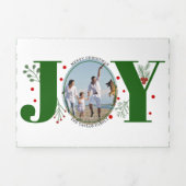 Foto van groene vreugde en bessen kerstvakantie drieluik wenskaart (Cover)