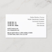 Foto van groentegewassen gezond voedsel visitekaartje (Achterkant)