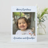 Foto van grootouders met Kerstmis Blauwe Hert Feestdagenkaart (Staand voorkant)