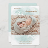 Foto van Grunge Floral Aankondiging geboorte (Voorkant / Achterkant)