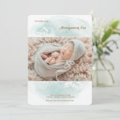 Foto van Grunge Floral Aankondiging geboorte (Staand voorkant)