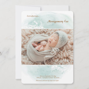 Foto van Grunge Floral Aankondiging geboorte