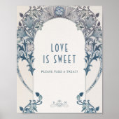 Foto van Guestbook Sign Dusty Blue William Morris Poster (Voorkant)