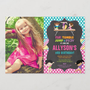 Foto van Gymnastiekpartij op verjaardagsfeestje Kaart