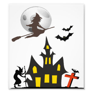 Foto van Halloween Haunted House Afdruk