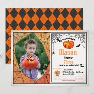 Foto van halloween pumpkin kind kaart