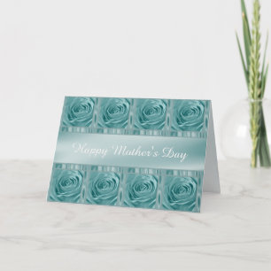 Foto van "Happy Moederdag" Aqua Roos personalisere Kaart