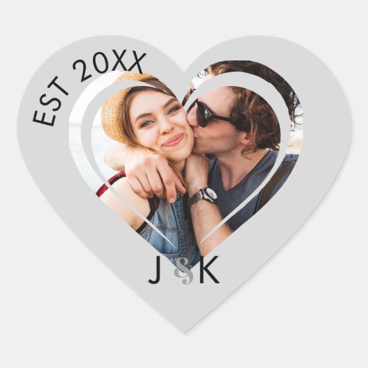 Foto van hart datingsrelatie koppel vriendin vrien hart sticker (Voorkant)