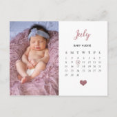 foto van hartglitter - kalender nieuwe baby - gebo aankondigingskaart (Voorkant)