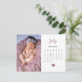 foto van hartglitter - kalender nieuwe baby - gebo aankondigingskaart (Staand voorkant)