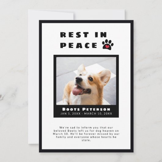 Foto van hartsdraf rust in vredespakket verloren f aankondiging (Voorkant)