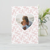 Foto van Heart Pink Rococo Pattern Moeder Feestdagenkaart (Staand voorkant)