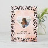 Foto van Heart Rococo Waterverf Moederdag Feestdagenkaart (Staand voorkant)