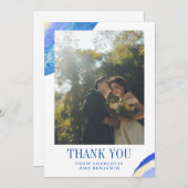 Foto van hedendaagse Abstracte blauwe verf Bedankkaart (Voorkant / Achterkant)