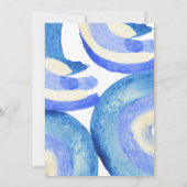 Foto van hedendaagse Abstracte blauwe verf Save The Date (Achterkant)