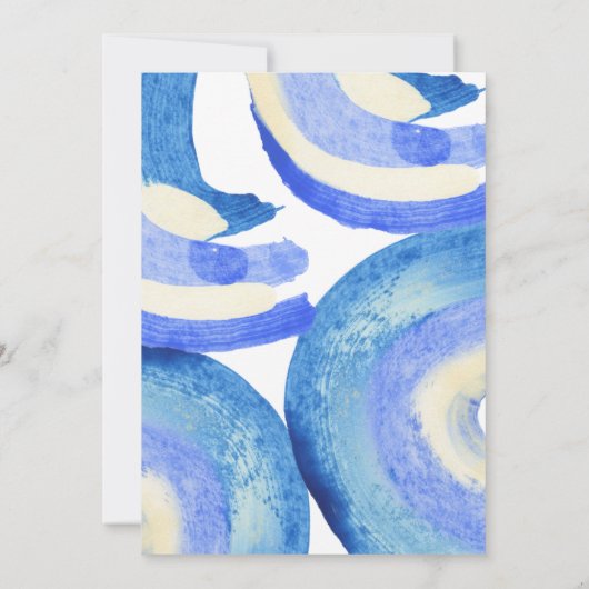 Foto van hedendaagse Abstracte blauwe verf Save The Date (Achterkant)