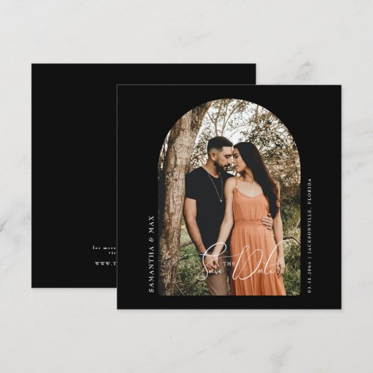 Foto van hedendaagse Arch Black Save the Date (Voorkant / Achterkant)