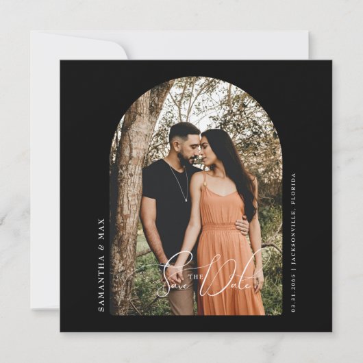 Foto van hedendaagse Arch Black Save the Date (Voorkant)
