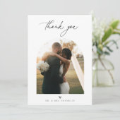 Foto van hedendaagse chic minimalist bruiloft bedankkaart (Staand voorkant)