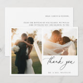 Foto van hedendaagse chic minimalist bruiloft bedankkaart (Voorkant / Achterkant)