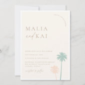 Foto van hedendaagse Coastal Chic Wedding Kaart (Voorkant)