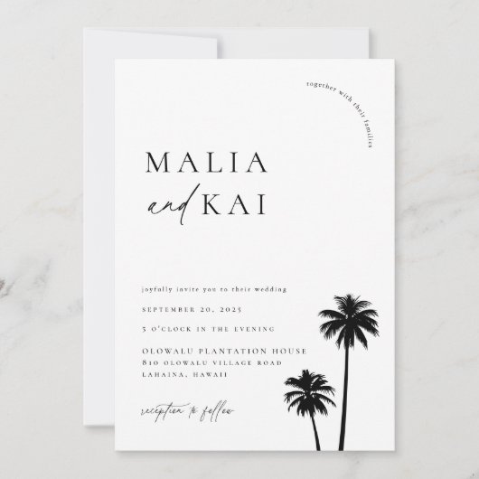 Foto van hedendaagse Coastal Chic Wedding Kaart (Voorkant)