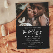 Foto van hedendaagse moderne zwarte bruiloft kaart