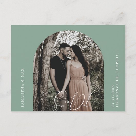 Foto van hedendaagse sleuf Zwart opslaan Datum Briefkaart (Voorkant)