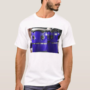 Foto van heldere blauwe conga drums t-shirt
