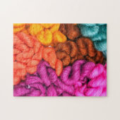 Foto van heldere kleurige garens legpuzzel (Horizontaal)