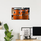 Foto van heldere oranje conga drums poster (Thuiskantoor)
