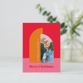 Foto van Helderkleurige roze kerst Feestdagenkaart (Staand voorkant)