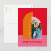 Foto van Helderkleurige roze kerst Feestdagenkaart (Voorkant / Achterkant)