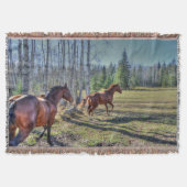 Foto van Herd of Horses op een BC Ranch 3 Deken (Voorkant)